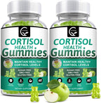 GORNVB Cortisol Gummies - Suplemento de Cortisol para Mujeres con Magnesio, Ashwagandha, Rhodiola, Fosfatidilserina, L-Teanina, Pimienta Negra, Vitamina C y B6 - Relajación, Enfoque, Sueño - Pack de 2