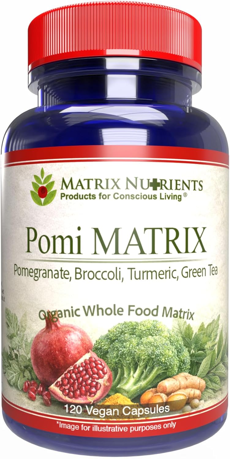 POMI Matrix - Fórmula Potenciada con Granada, Té Verde, Cúrcuma y Brócoli - 10 Veces Más Fuerte - Cápsulas Veganas