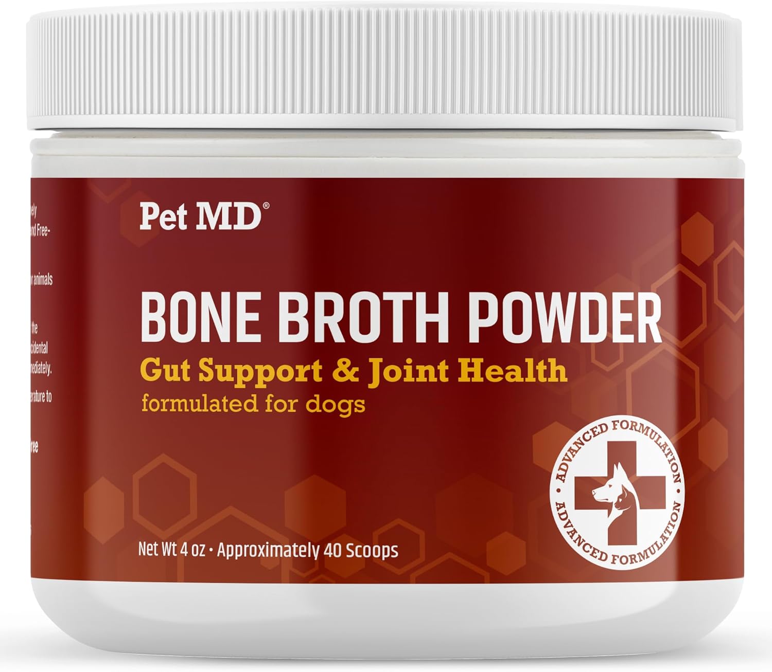 Pet MD Caldo de Huesos para Perros - Topper de Comida con Vitaminas y Aminoácidos - 113 g (4 oz)