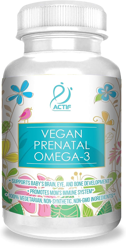 Actif Omega-3 Prenatal Vegano Orgánico con Aceite de Algas, 90 Cápsulas
