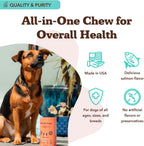 Suplemento Masticable para Perros Piel y Pelaje – Aceite de Salmón Omega 3, Biotina y Vitamina E – 180 unidades