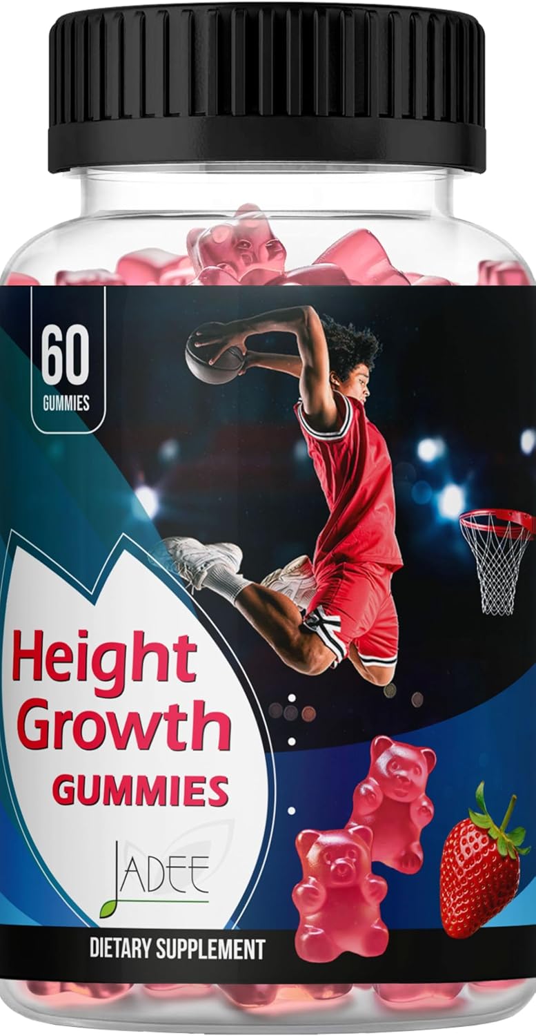 Jadee Gominolas de Crecimiento para Adolescentes y Niños - Calcio 325mg, Vitaminas D3, K2, C, Magnesio, Ashwagandha, Zinc, L-Arginina