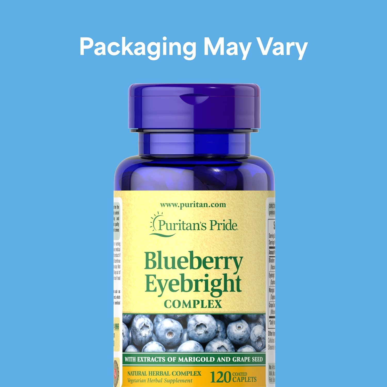 Puritan's Pride Premium Cranberry & Eyebright Complex with Marigold & Grape Seed Extracts, Antioxidant Health Dietary Supplement, 120 Coated Caplets