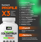 Cure24 Calostro Bovino X3 en Polvo – Suplemento 100% Puro de Pasto con Probióticos y Prebióticos
