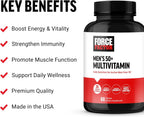 Force Factor Multivitamínico para Hombres 50+ con 26 Vitaminas y Minerales, 60 Comprimidos