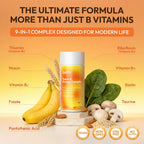 LOTFLY Complejo B Completo con Vitaminas B1-B12, Taurina y Naranja Sangre - 60 Comprimidos Masticables para Hombres y Mujeres