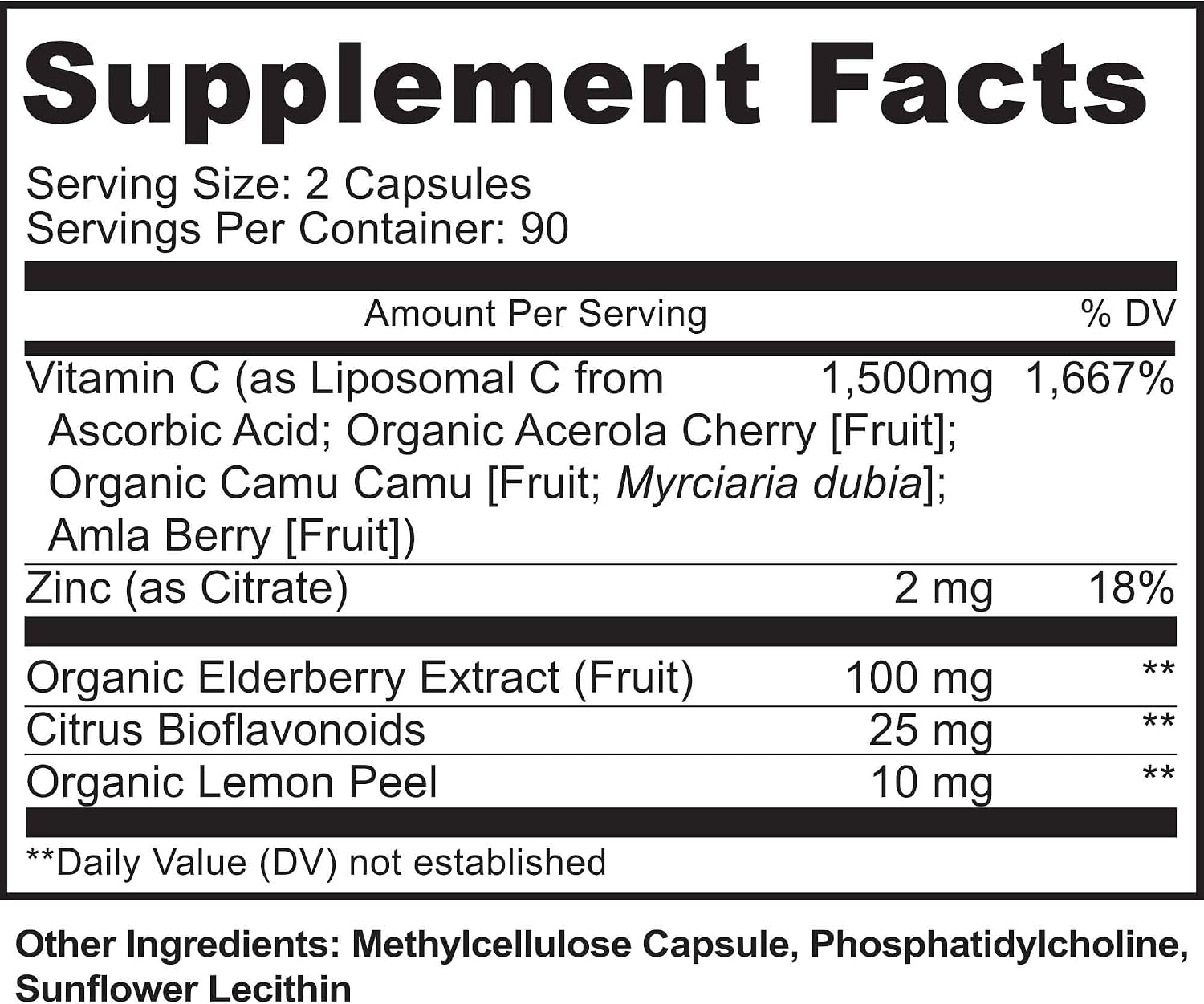 MoxyVites Vitamina C Liposomal con Zinc y Bayas Orgánicas (180 Cápsulas)