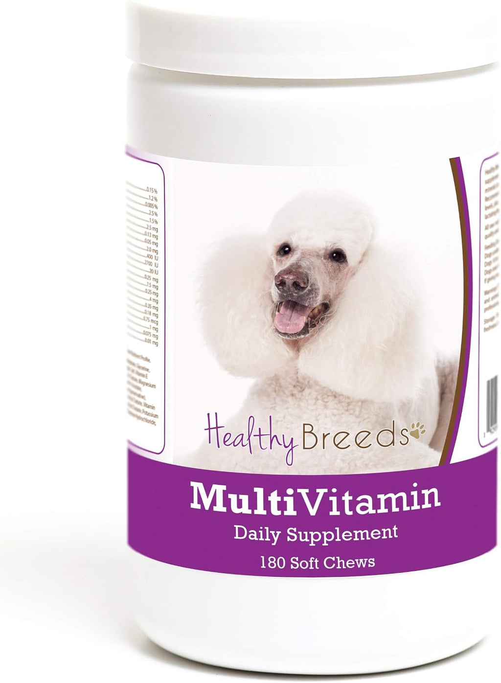 Healthy Breeds Masticables Multivitamínicos Suaves para Perros Poodle, 180 unidades