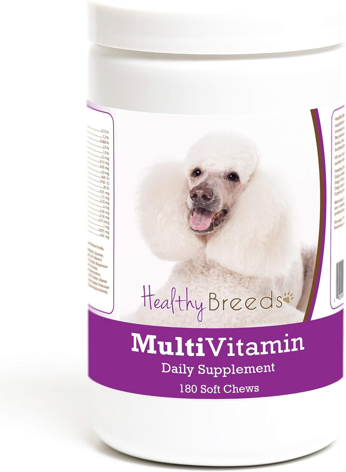 Healthy Breeds Masticables Multivitamínicos Suaves para Perros Poodle, 180 unidades