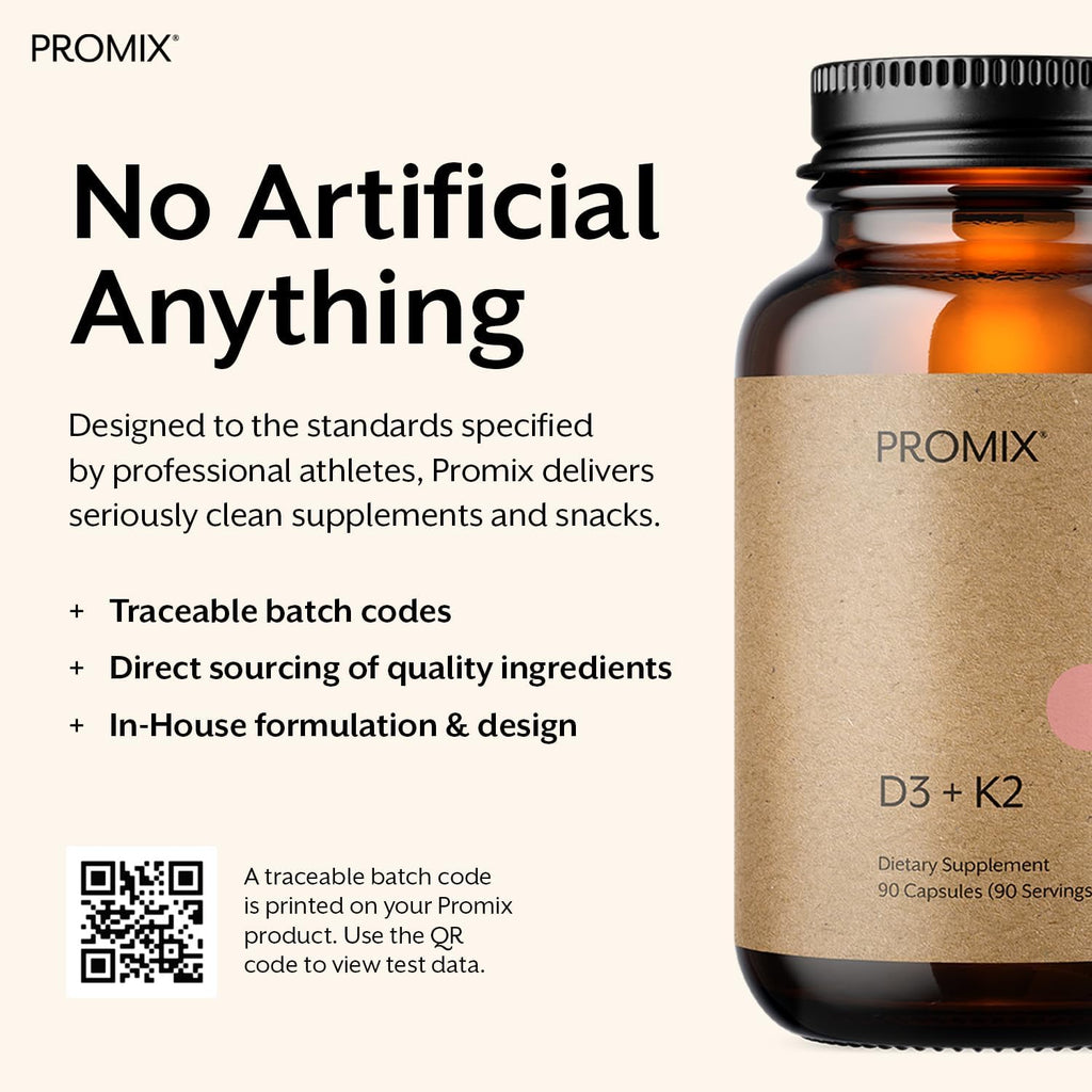 ProMix Nutrition Vitamina D3 + K2 5000 UI con MK-4 y MK-7 - 90 Cápsulas - Sin Gluten, Sin Soja