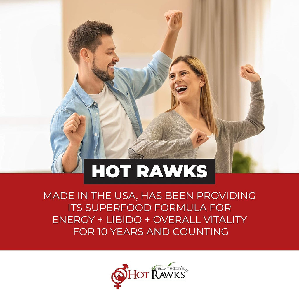 Suplemento de Raíz de Maca Orgánica con Ginseng Coreano y Cacao | 60 Cápsulas | Hot Rawks