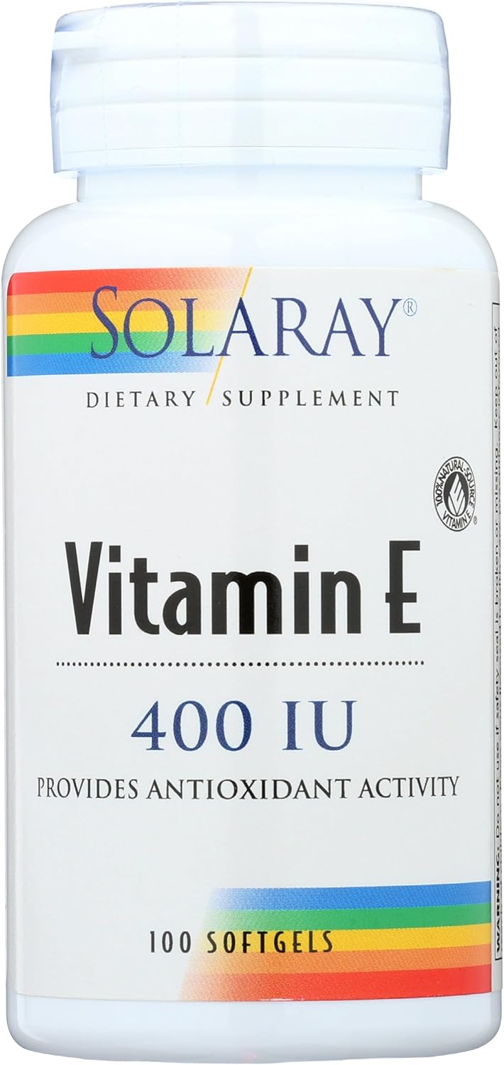SOLARAY Vitamina E d-Alfa Tocoferol 400 UI (268 mg) - 100 Cápsulas Blandas