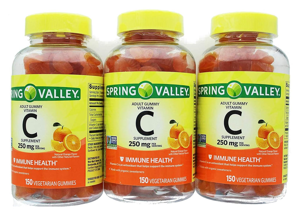 Spring Valley Vitamina C 250 mg Gominolas - Pack de 3 Botes de 150 Gominolas