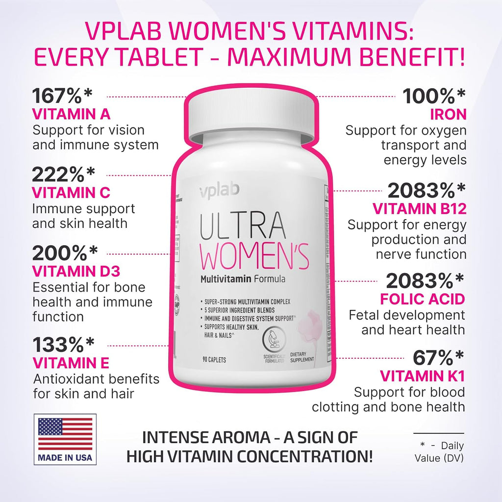 VPLab Ultra Women's Multivitamin Formula - Multivitamínico para Mujeres, 90 Comprimidos