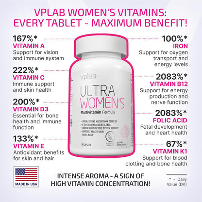 VPLab Ultra Women's Multivitamin Formula - – Biotina (vitamina B7): Contribuye al mantenimiento del cabello y la – Image 5