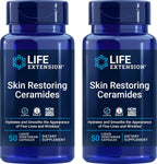 Life Extension Ceramidas Restauradoras de la Piel, Pack de 2 (2 x 50 Cápsulas Vegetales Líquidas)