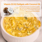 Novafun Vitamina D3 K2 10000 UI con Aceite de Coco, 90 Cápsulas Blandas