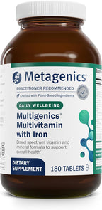 Metagenics Multigenics Multivitamínico con Hierro - Fórmula Diaria de Minerales para Huesos, Metabolismo y Antioxidantes - 180 Comprimidos