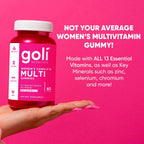 Goli Women's Multi Gummies - Multivitamínico Diario Completo para Mujeres con 13 Vitaminas Esenciales, Biotina, Zinc - Vegano, Sin Gluten - 60 Gominolas (Paquete de 2)