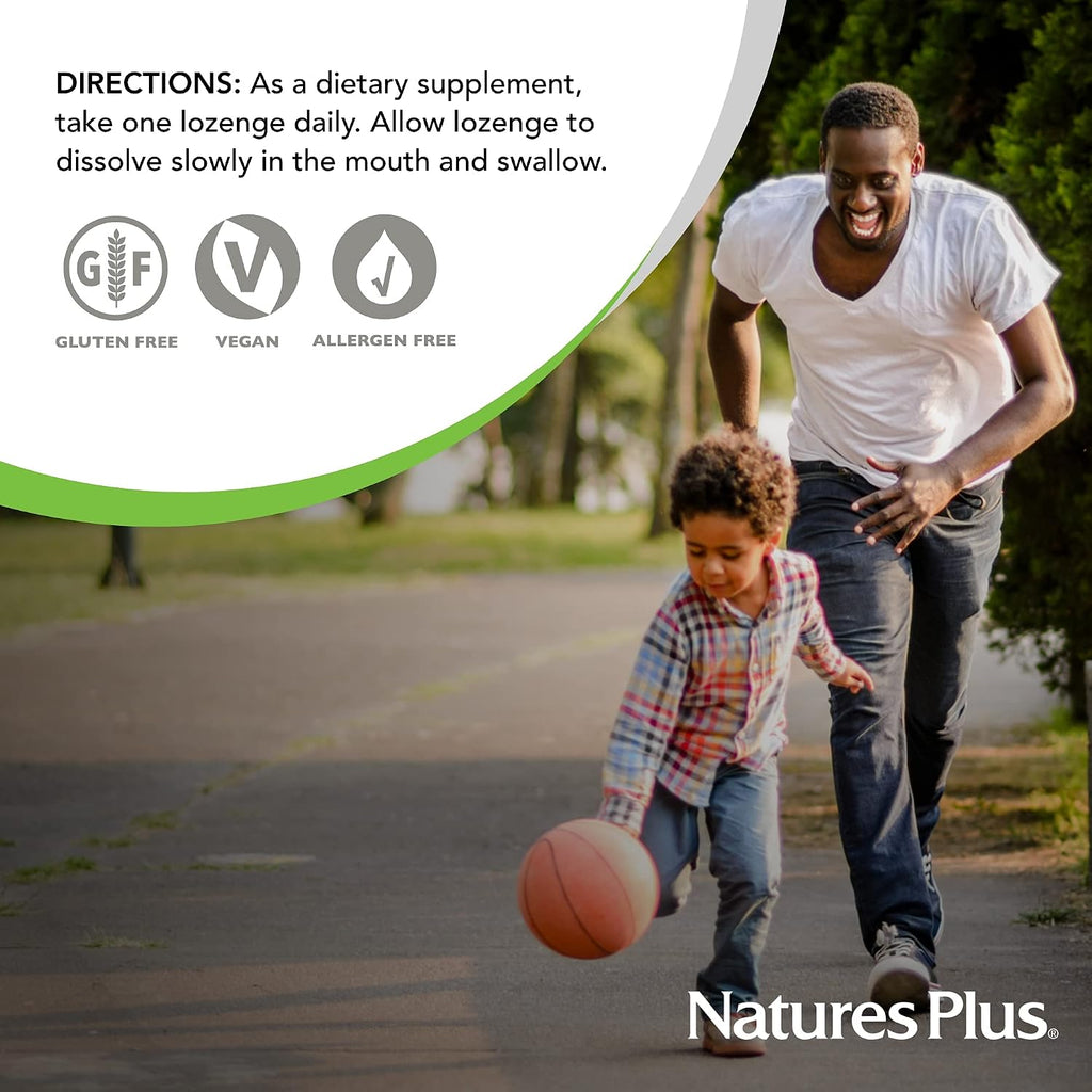 NaturesPlus Vitamina B12 1000 mcg - 30 comprimidos de fresa - Energía y salud inmunológica - Vegetariano, sin gluten