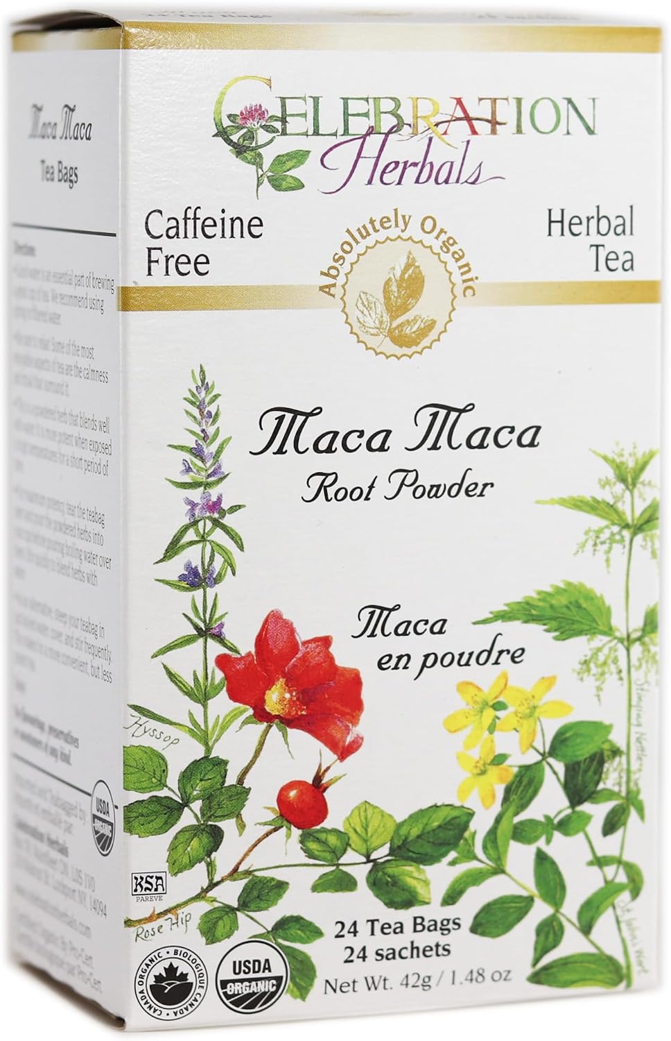 CELEBRATION HERBALS Maca Maca Root Powder Organic, 24 bolsitas (9 g)