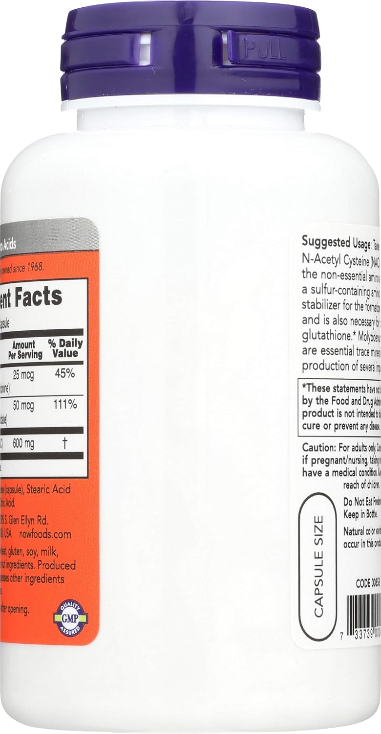 NOW Foods, NAC 600 mg, 100 Cápsulas