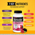 Airborne Vitamina C 1000 mg con Zinc - 116 Comprimidos Masticables Sabor Berry (Pack de 2)