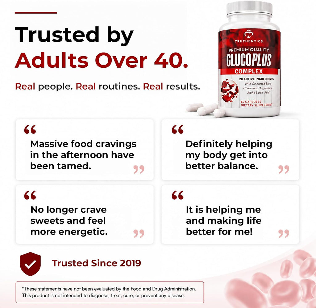 Truthentics GlucoPlus Apoyo Metabólico - 60 Cápsulas Vegetales