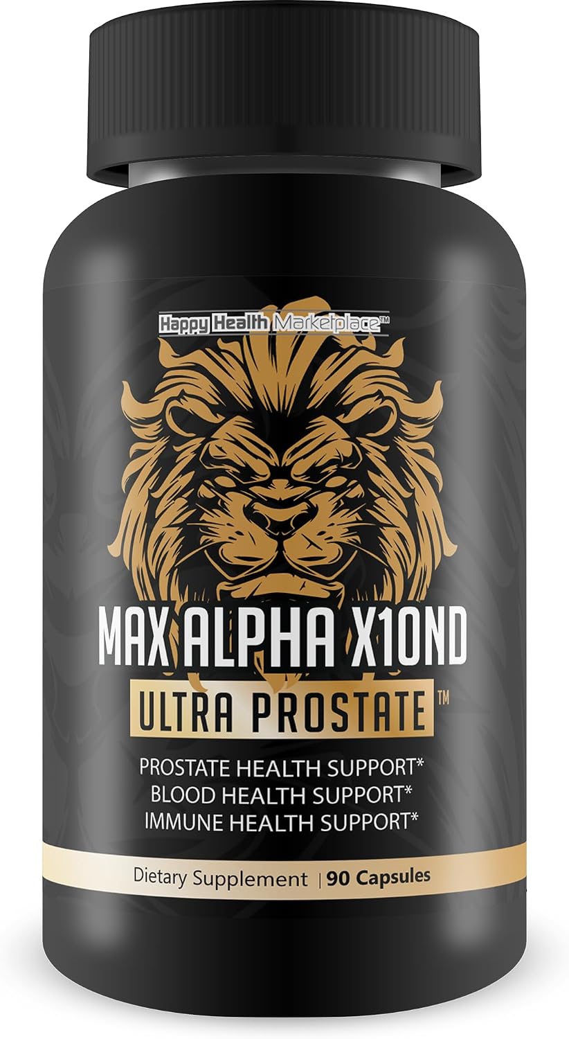 Max Alpha X10ND Ultra Prostate - Apoyo Prostático para Hombres con Vitamina D, Ginseng, Té Verde y Zinc