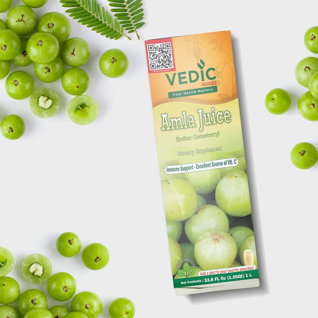 Zumo de Amla (Grosella India) - Bebida Herbal, Fuente Natural de Vitamina C - 1 Litro