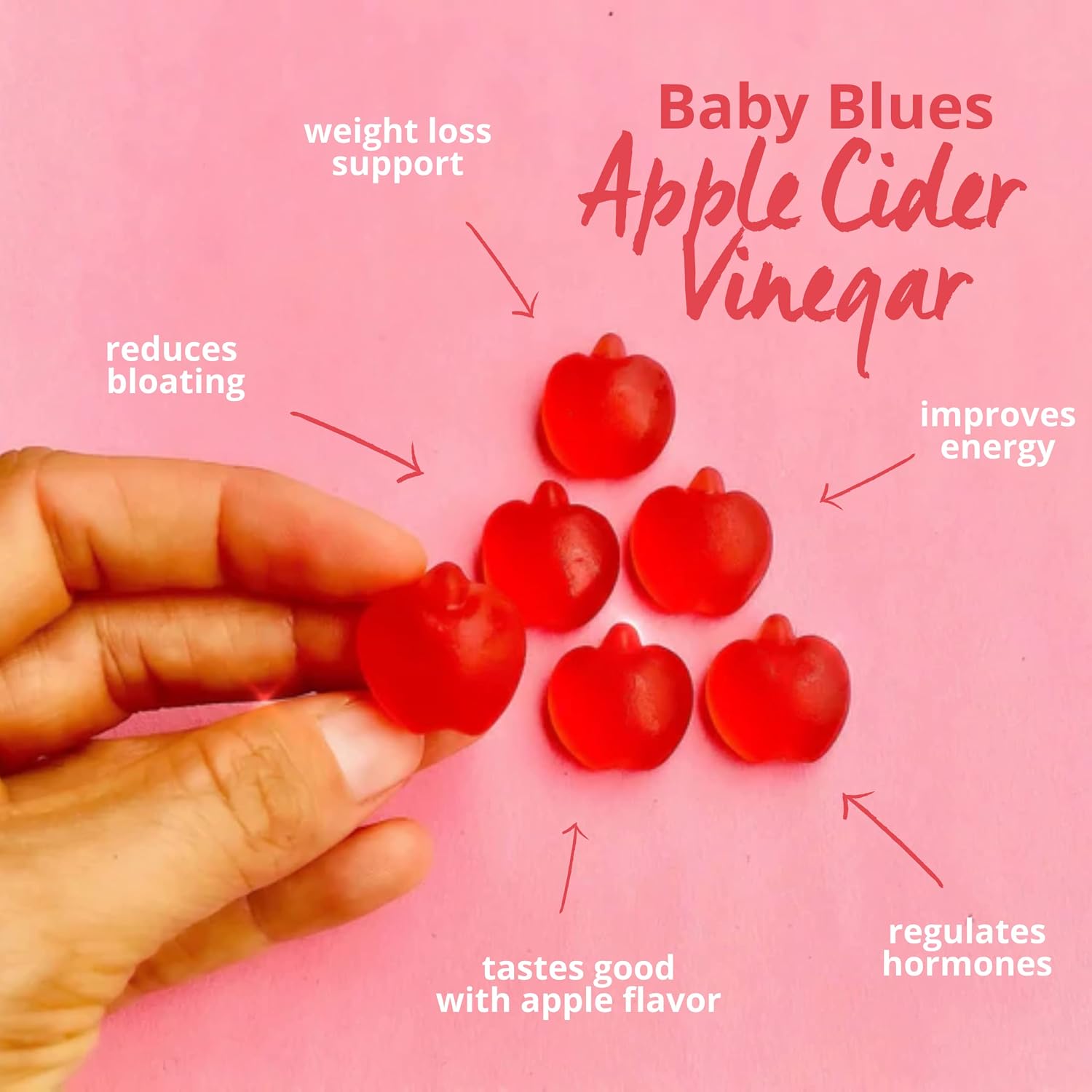 Baby Blues Gominolas de Vinagre de Manzana con la Madre – 60 Gominolas Veganas para el Posparto y la Lactancia