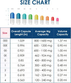 Cápsulas de Gelatina Vacías Tamaño 1 - 1000 Unidades | Sin Gluten, Kosher, Certificado No OGM | Cápsulas de Gelatina Bovina Puras para Rellenar Suplementos Caseros