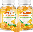 Gominolas de Vitamina B2 400mg - Riboflavina - Pack de 2 - Vegano, Sin Azúcar, Sabor Naranja - 120 Gominolas