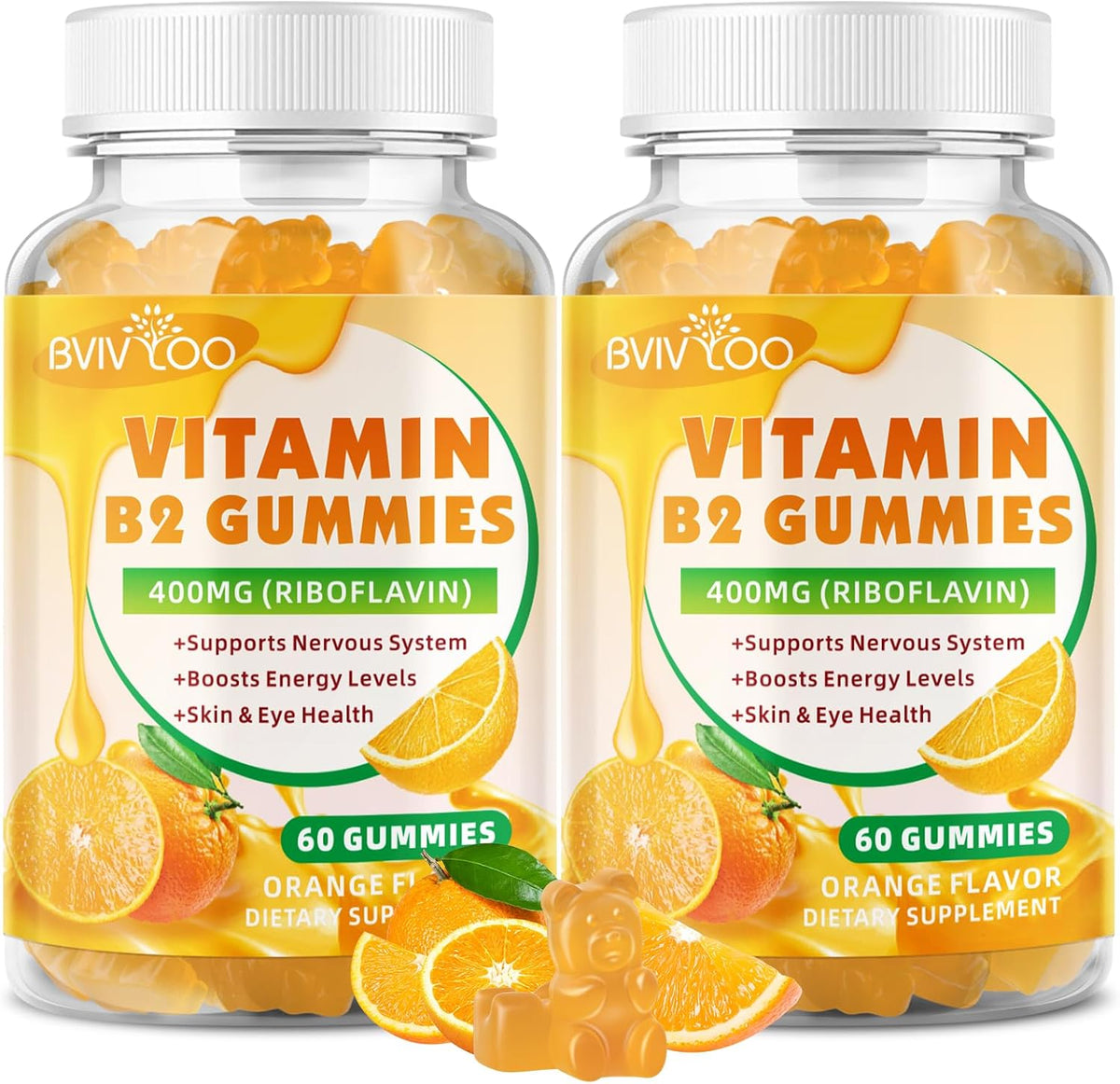 Gominolas de Vitamina B2 400mg - Riboflavina – Metabolismo energético normal: Ayuda a convertir los alimentos en – Image 1