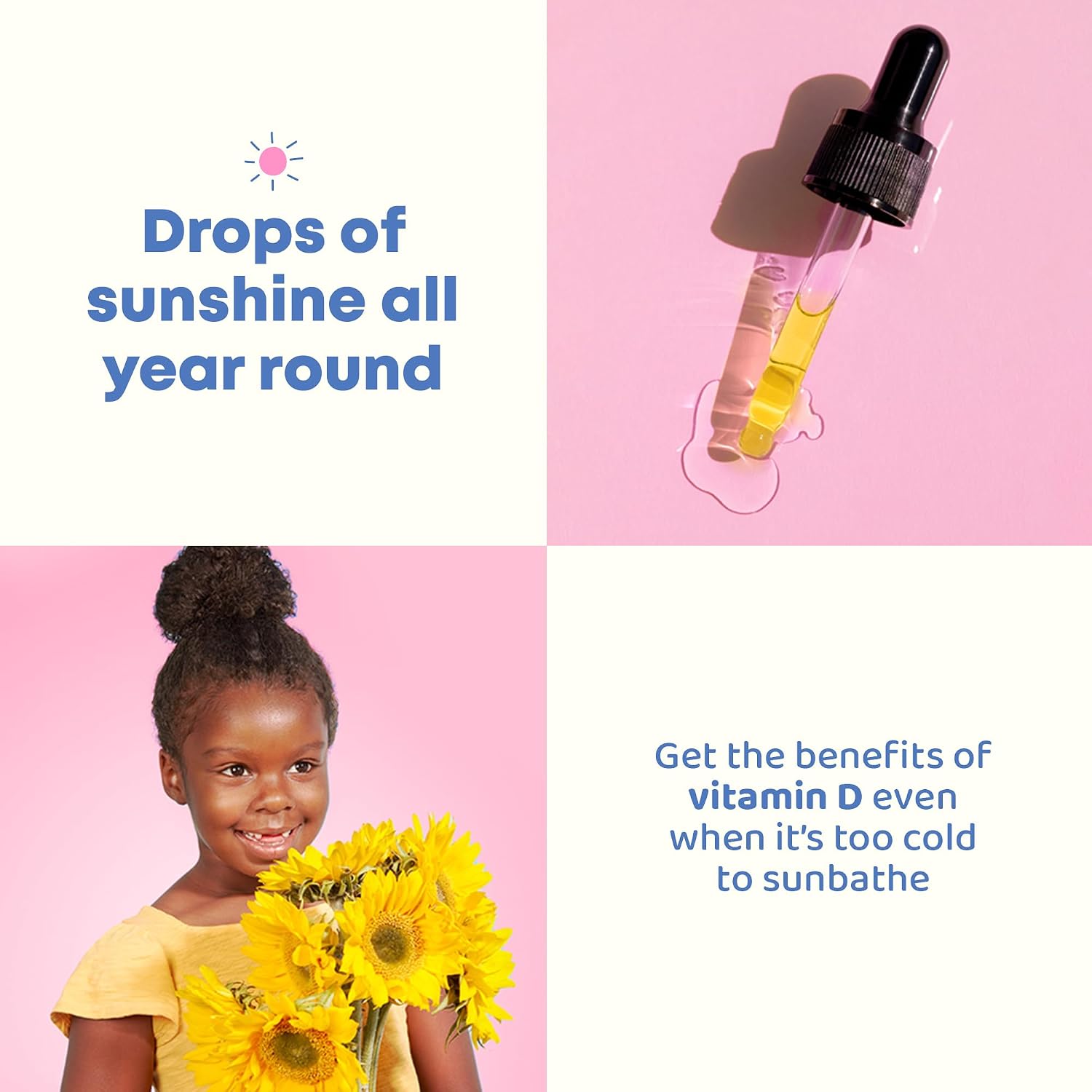 JoySpring Gotas de Vitamina D3 con K2 para Niños – Suplemento Líquido para la Absorción de Calcio – 360 Dosis (59 ml)
