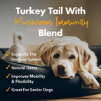 iHeartDogs Turkey Tail Mushroom para Perros - Polvo con Caldo de Huesos y Mezcla de 6 Hongos