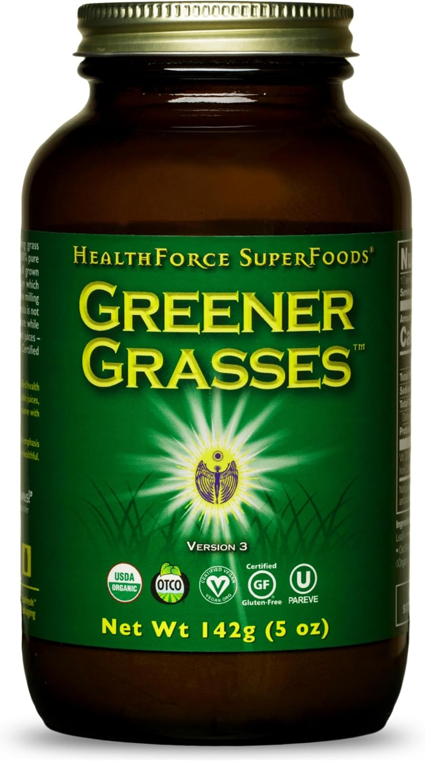 HealthForce SuperFoods Greener Grasses Alkalizer Powder - 5 oz (141 g)