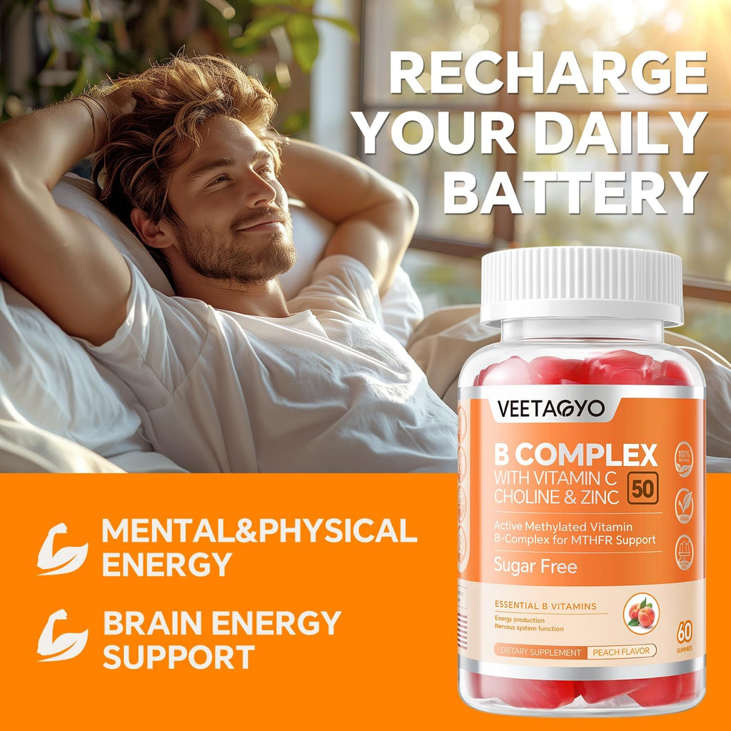 Complejo B Metilado con Vitamina C y Zinc - 120 Gomitas