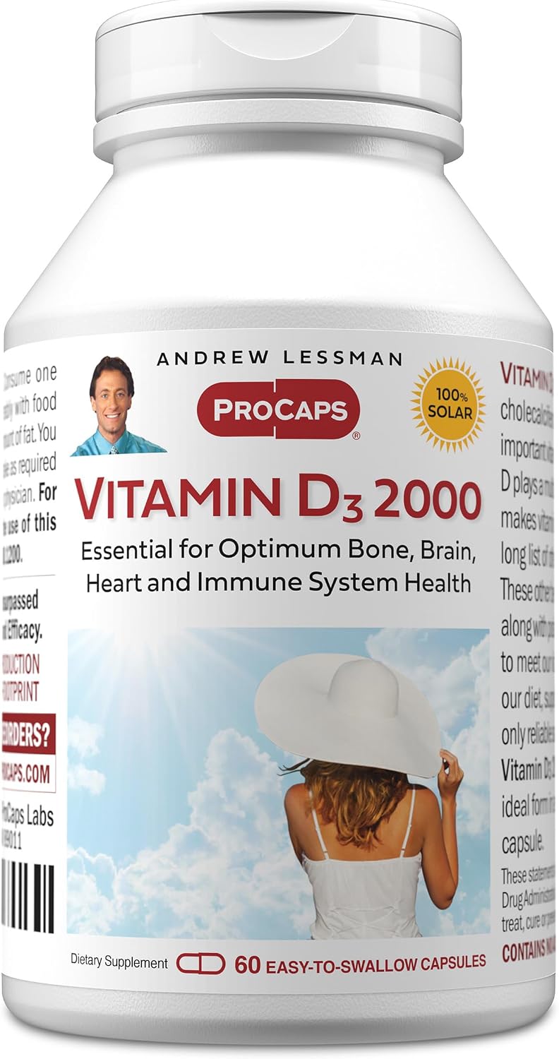 Vitamina D3 2000 UI – 60 Cápsulas – Andrew Lessman