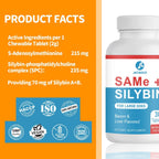 Same y Silybin para Perros - S-Adenosil-L-Metionina y Silibina, Suplemento Hepático para Perros Grandes, Apoyo para Hígado y Cerebro (Same+Silybin), Todos los Perros (Hasta 54 kg)