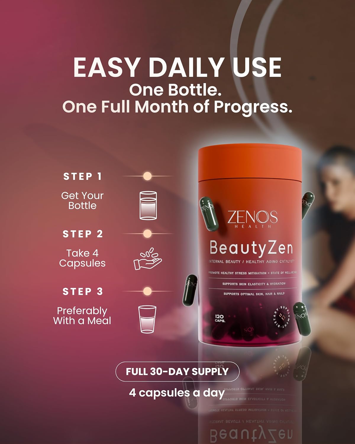 BeautyZen - Suplemento de belleza con biotina, colágeno y queratina