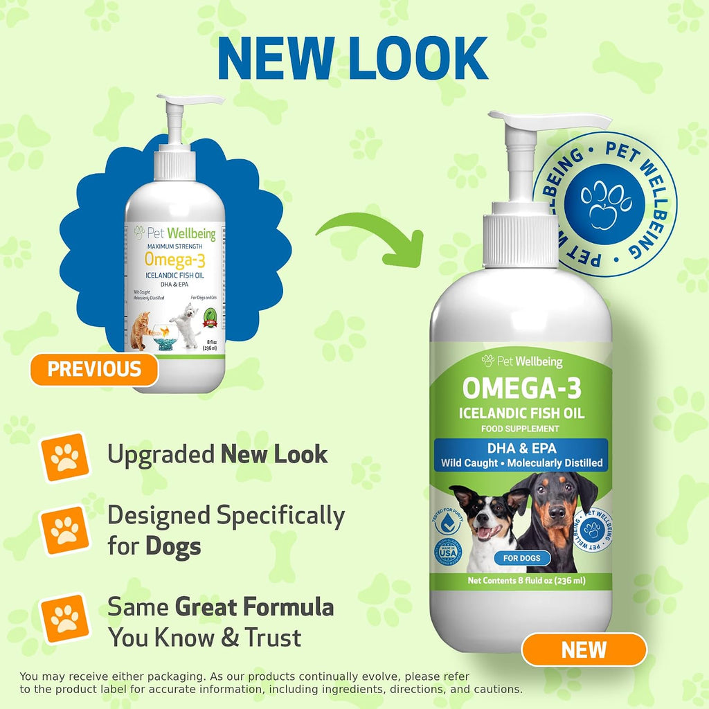 Pet Wellbeing Omega-3 Aceite de Pescado Islandés para Perros (236 ml)