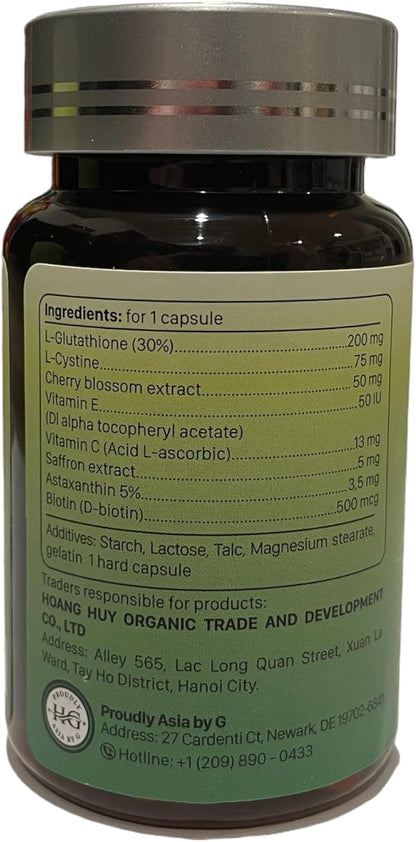 Cápsulas de Extracto de Azafrán con L-Glutationa, Vitamina C, Vitamina E – 30 Cápsulas