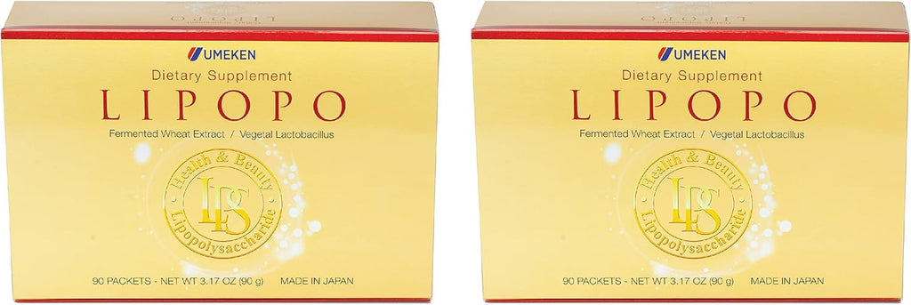 Umeken Lipopo - Lipopolisacárido, Betaglucano de Levadura, Bacterias del Ácido Láctico y Vitamina C - 180 Sobres (Pack de 2)