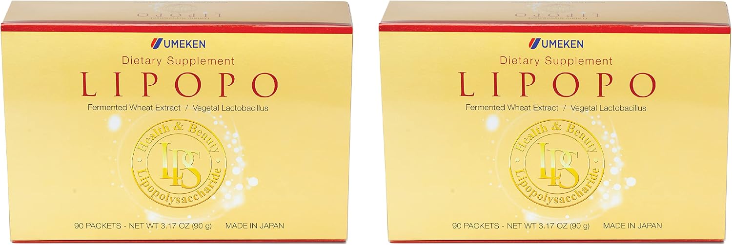 Umeken Lipopo - Lipopolisacárido, Betaglucano de Levadura, Bacterias del Ácido Láctico y Vitamina C - 180 Sobres (Pack de 2)