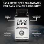 AS 10 Life – Complemento Multivitamínico con Antioxidantes, Resveratrol, Ácido Alfa Lipoico, Luteína y Zeaxantina, 60 comprimidos