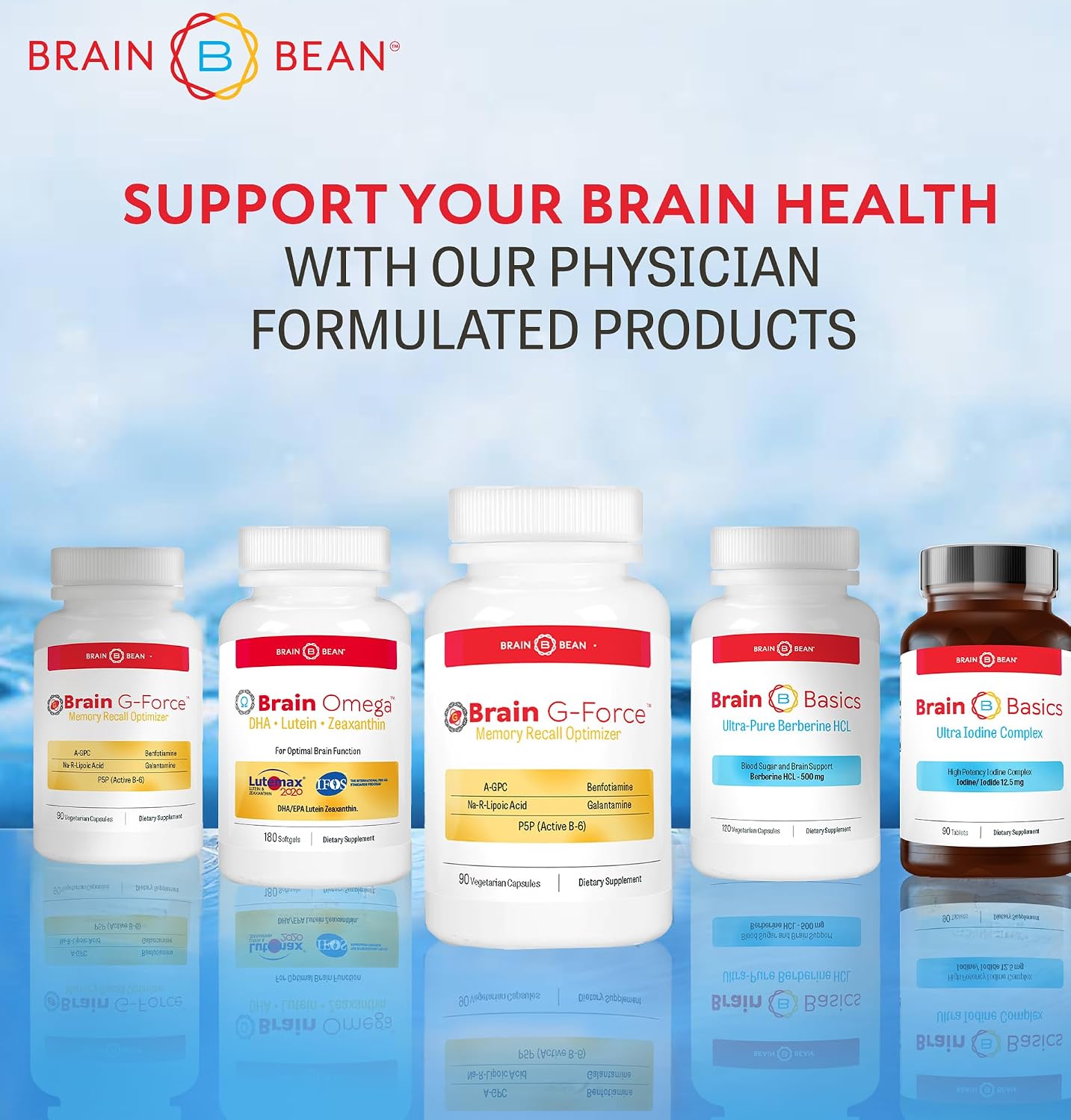 Brain G-Force | Suplemento para la Función Cognitiva | con Galantamina, Ácido R-Lipoico, A-GPC y Benfotiamina | 45 Servicios
