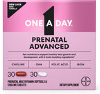 One A Day Prenatal Advanced - Vitaminas Prenatales con Ácido Fólico, Colina, DHA y Hierro, 60 unidades (30 comprimidos + 30 cápsulas blandas)