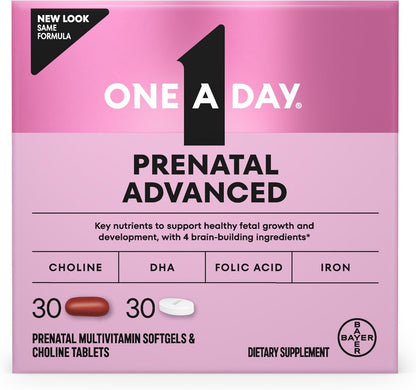 One A Day Prenatal Advanced - Vitaminas – Fórmula avanzada: incluye los cuatro nutrientes clave para el desarrollo – Image 1