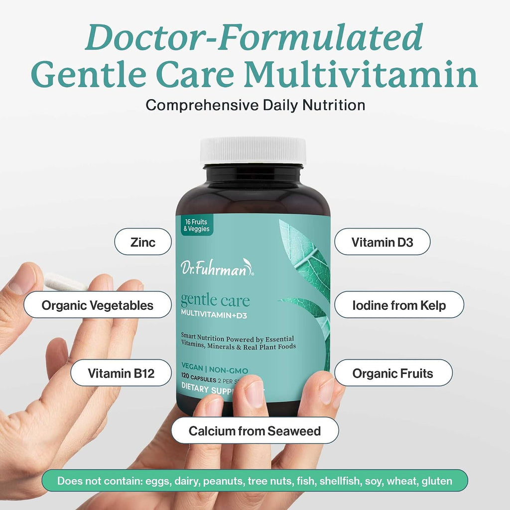 Dr. Fuhrman Multivitamin for All with D3 and Zinc - 2 Month Supply - Vegan Formula with 17 Fruits and Vegetables